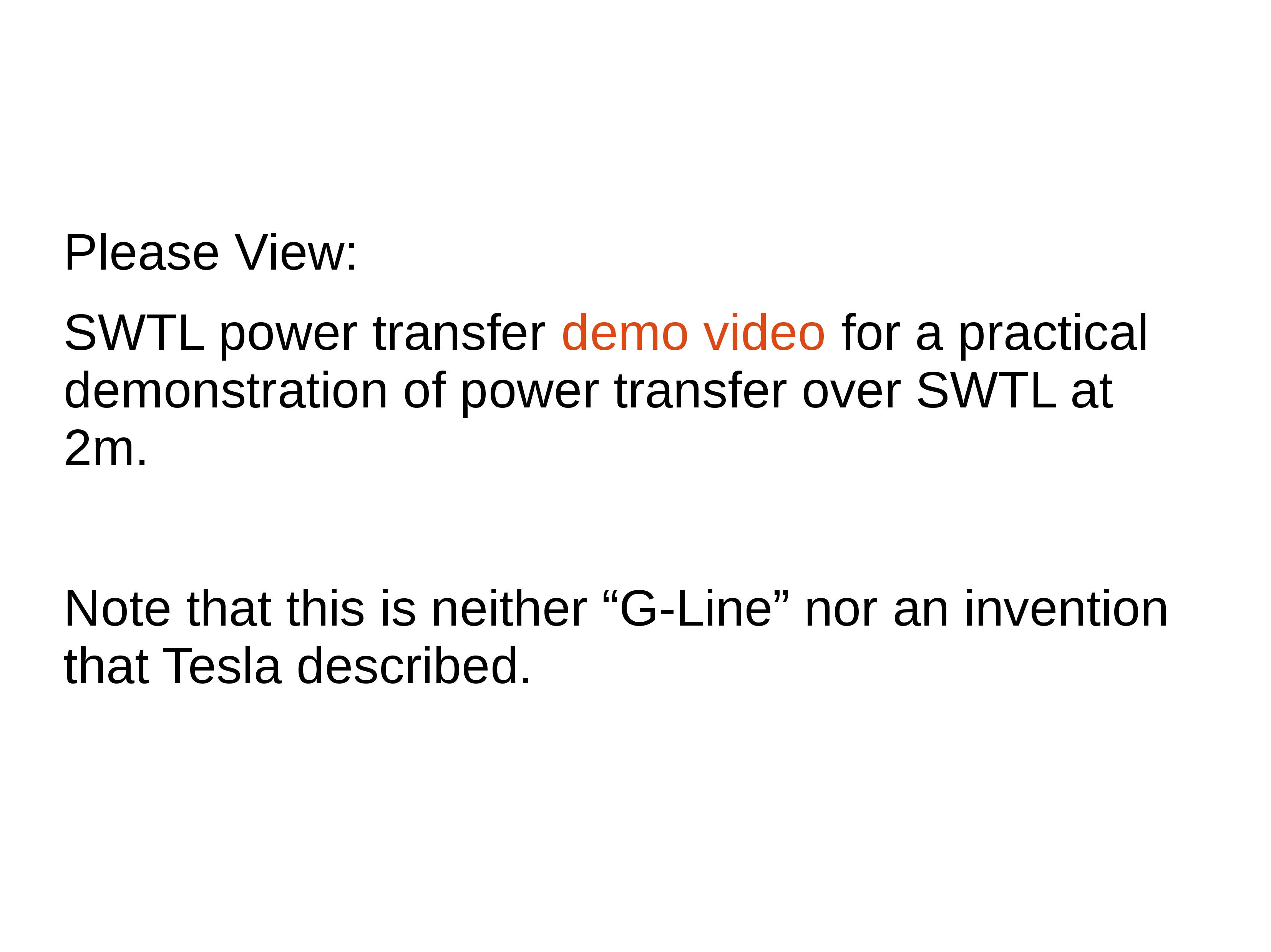 SWTL Power Transfer Demo - Innovative Wireless Energy Transfer Technology